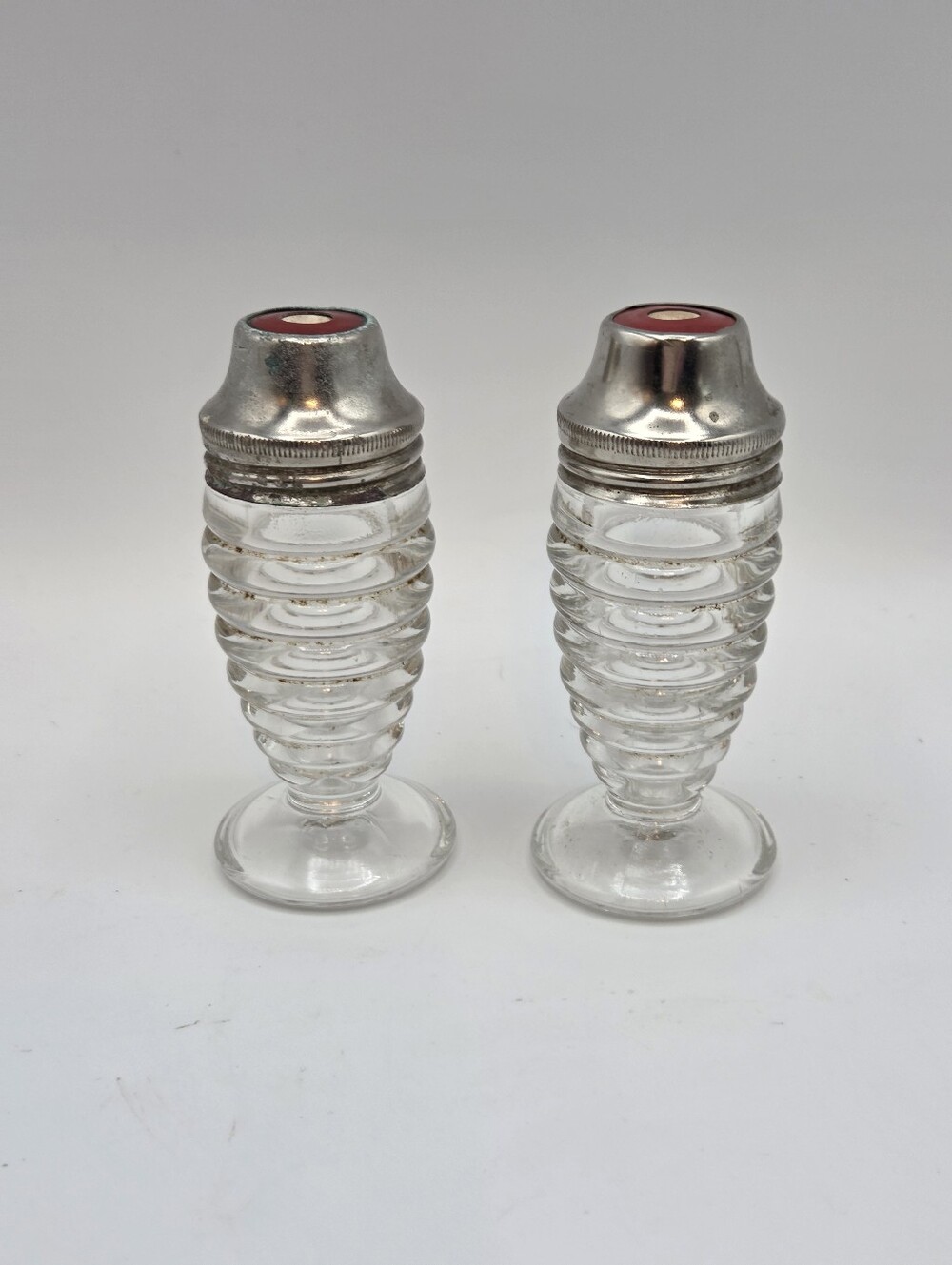 Vintage MCM Hazel Atlas Airko Beehive Salt and Pepper Shaker Set